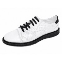Pantofi barbati casual din piele naturala Alb cu Negru Matritat GKR231ANTR